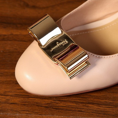Ferragamo Shallow mouth Block heel Shoes Women--034